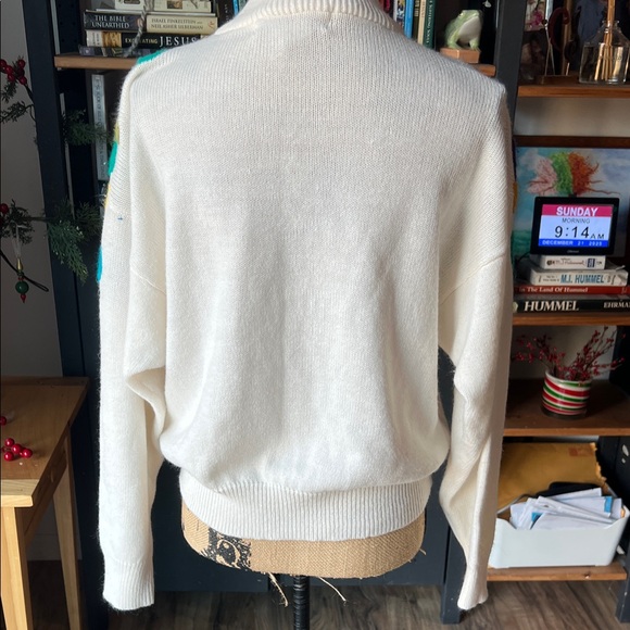 Colorful Embroidered Cowl Neck Sweater - Picture 3 of 10